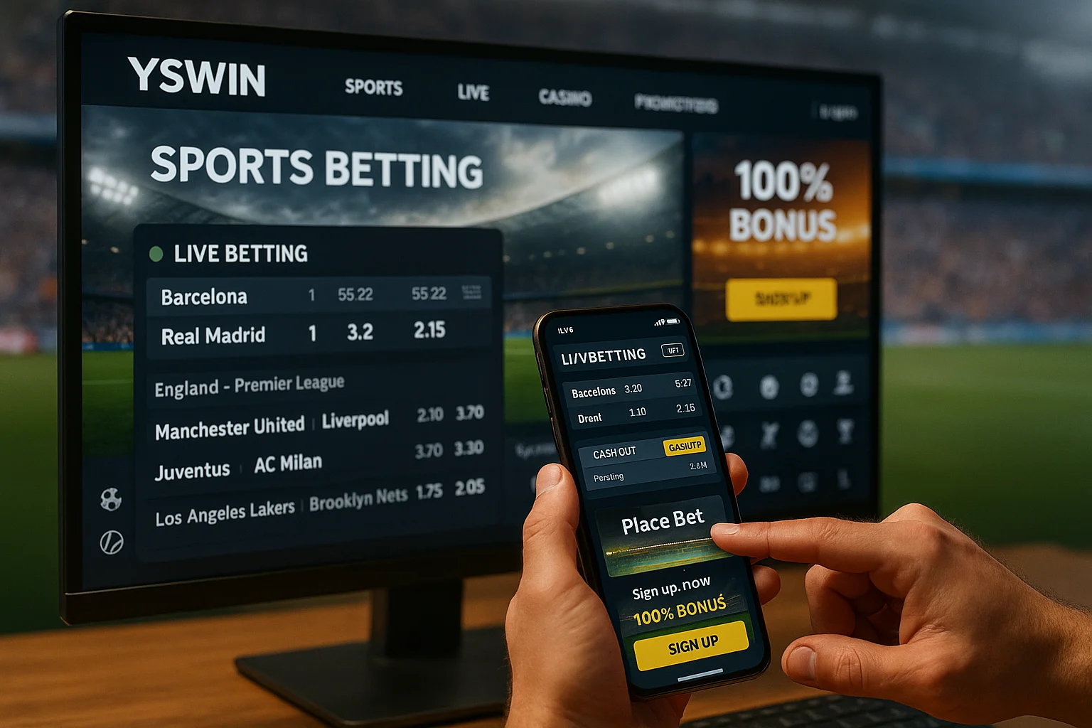 Aposte em apostas esportivas no cassino online YSWIN