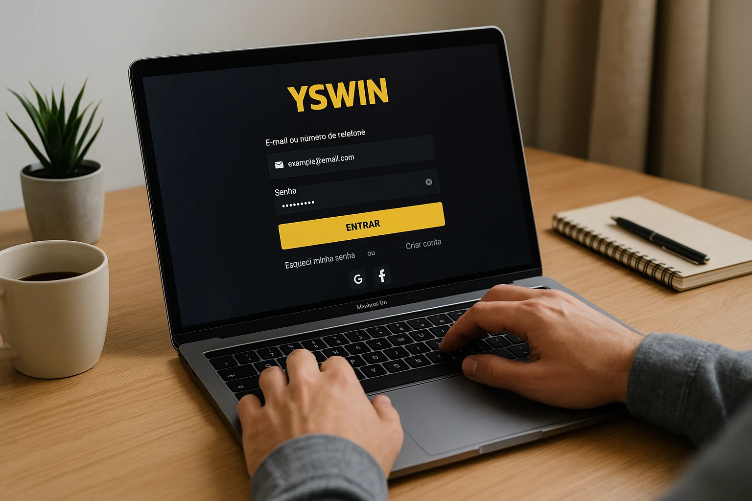 Criar uma nova Conta no plataforma YSWIN